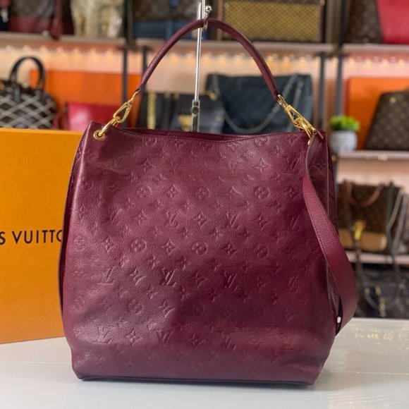 LOUIS VUITTON Metis Hobo Monogram Empreinte Leather Tote Dark Burgundy Authentic - Picture 2 of 16